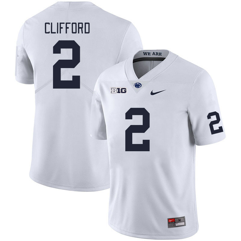 Men #2 Liam Clifford Penn State Nittany Lions College Football Jerseys Stitched Sale-White - Click Image to Close